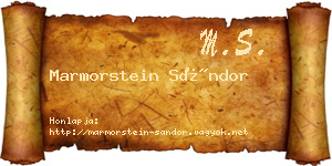 Marmorstein Sándor névjegykártya